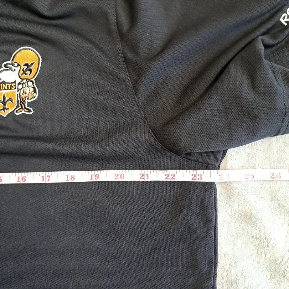 New Orleans Saints Reebok Black Polo Shirt Mens XL NFL - Picture 12 of 13